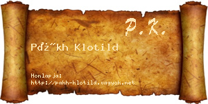 Pákh Klotild névjegykártya